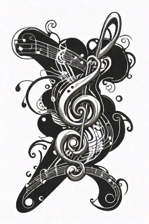 Treble Clef Intertwined Bass Clef Intertwined Music Note All Arranged To Look Like A Semicolon