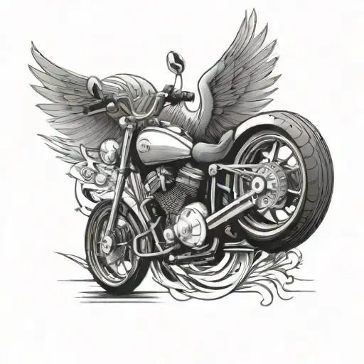 Motorcycle Wheel With Wing Going On A Living Spree