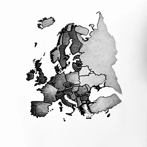Map Europe With Rose
