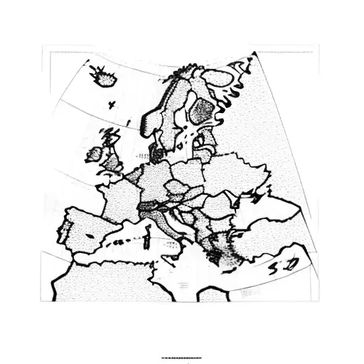 Map Europe With Rose