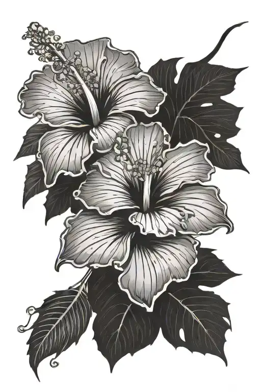 Hibiscus Flower Linked To A Word Resilience Inspired
