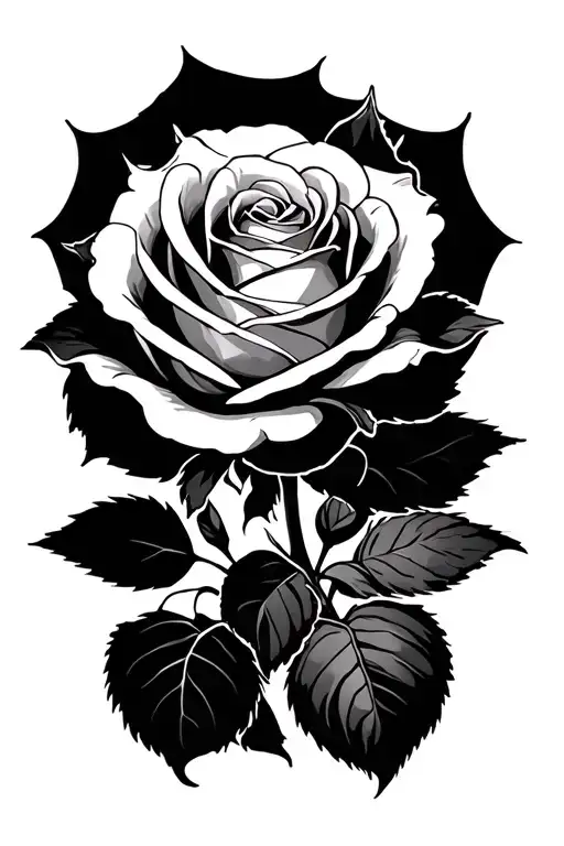 Simplistic Rose Intertwined