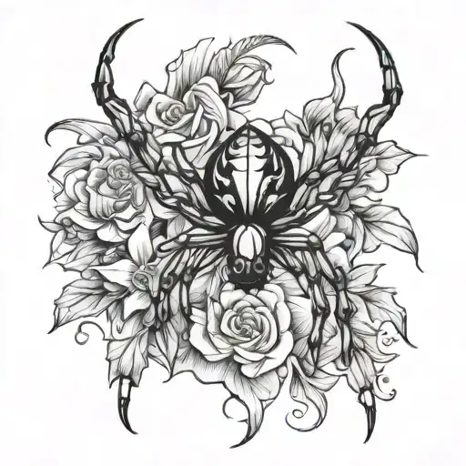 Flowers Goth Spider