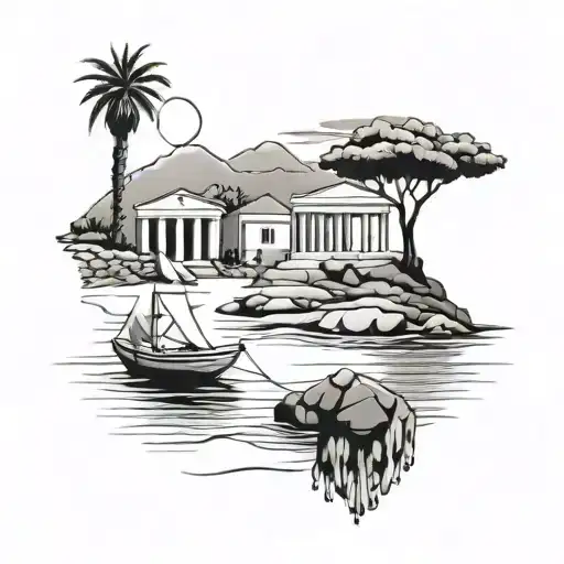 A Very Simple Idea Signifying Greece Beach Scene