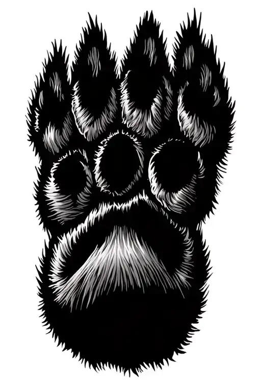 Dog Paw Print Walking Across Like Illustration
