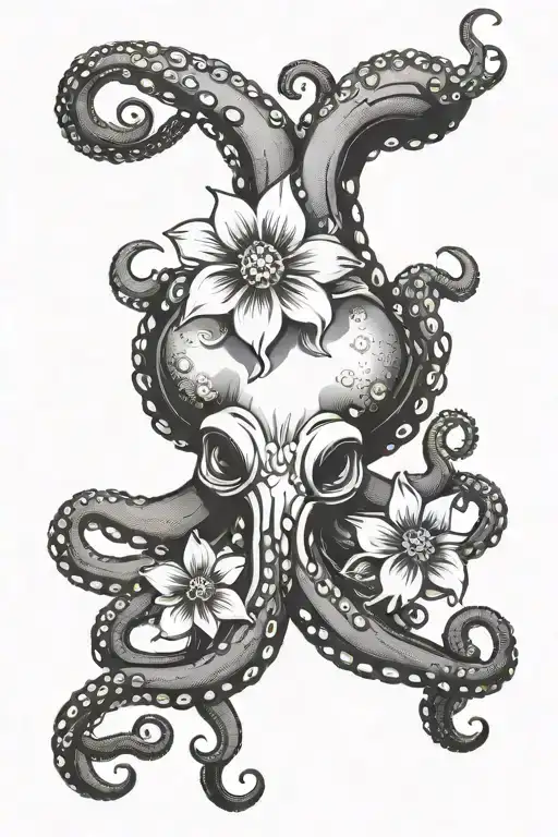 Octopus Holding A Flower