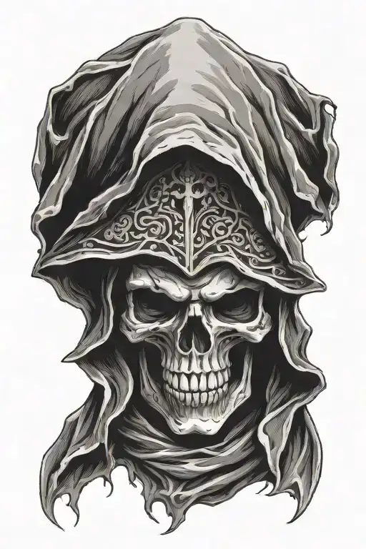 Skull In Cloak Hood