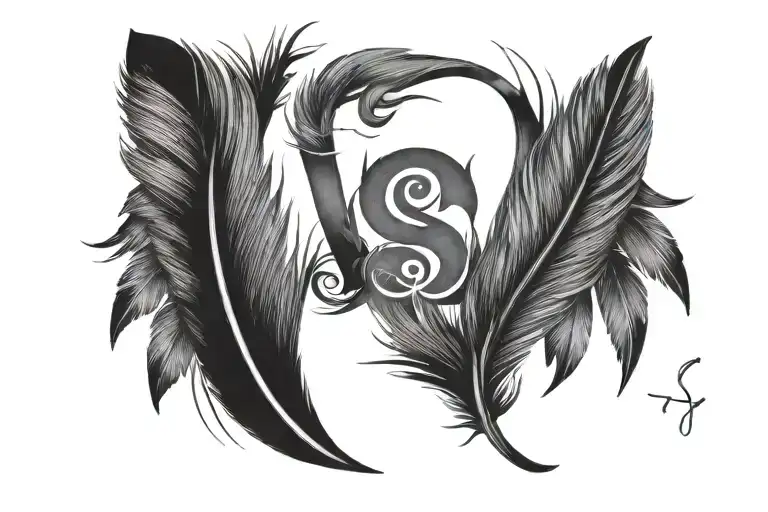 Feather And Ink Near Paper That Has Letters V S J Written On It