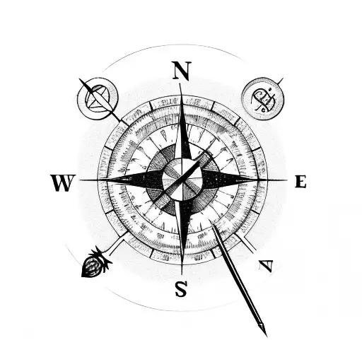 A Graphic Design Software Toolbar With A Compass Needle As The Cursor