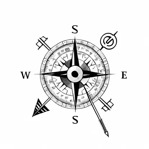 A Graphic Design Software Toolbar With A Compass Needle As The Cursor