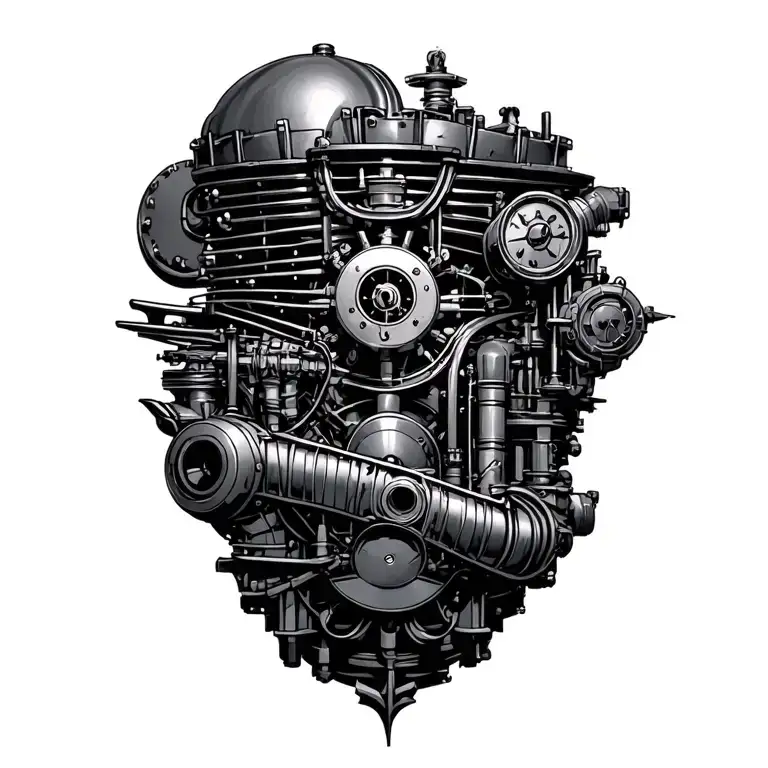 Ships Engine Room As An Mandala Design Inspired Must Include Man B&w 6S60mc Engine
