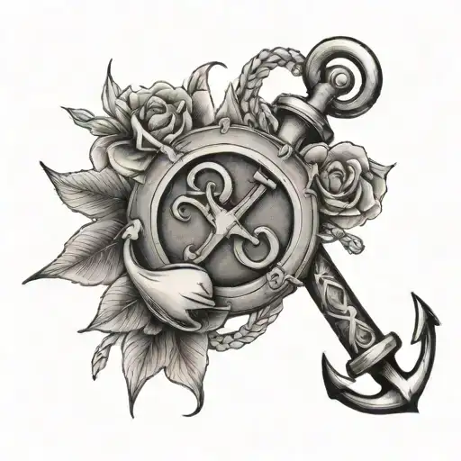 Anchor With An Area To Add Text 'Grandpa' And A Infinity Sign