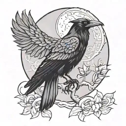 Crow In Mandal Moon With Girl