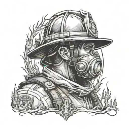 Firefighter And Forest Fire