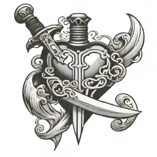 A Sword Infront Of A Heart
