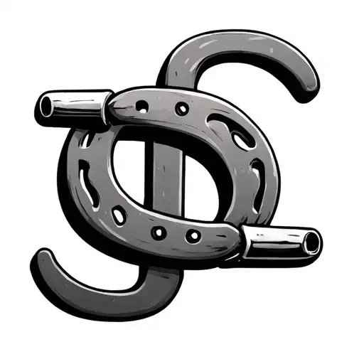 Make A Letter B Made Out Of Two Horse Shoes And A Flat Iron