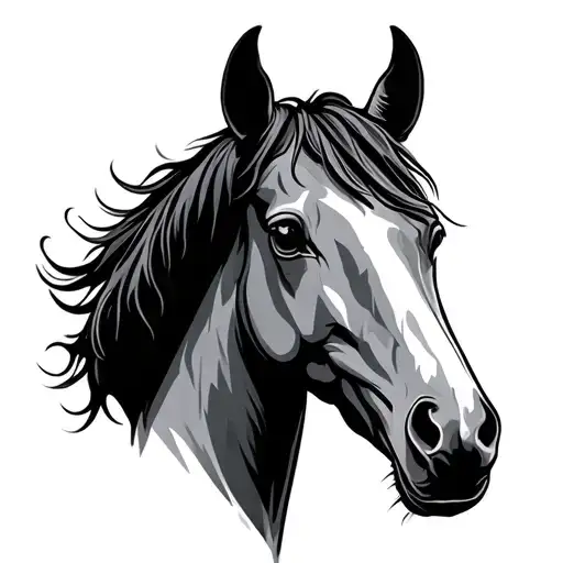 Horse Head Tattoo Simple