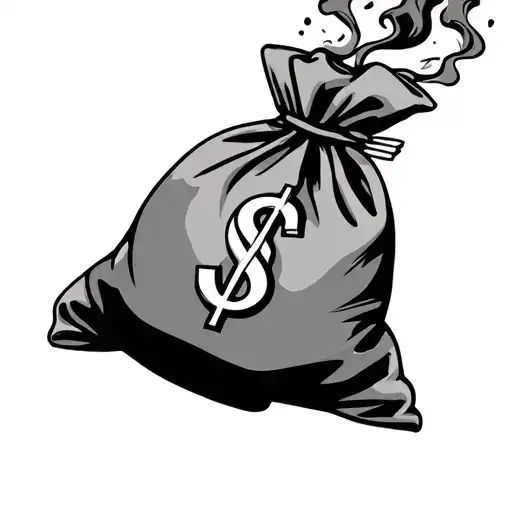 Money Bag With Smoke Rising