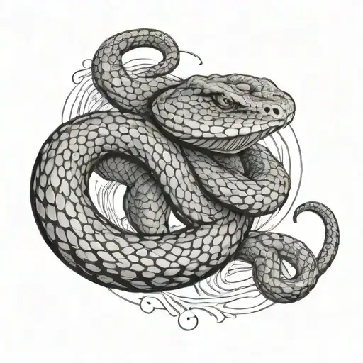 Snake That Twists Around The Whole Arm And Ends Before The Hand