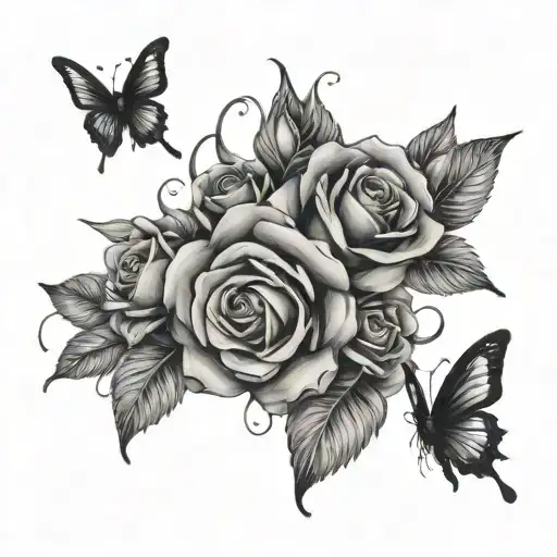 Bull Roses Butterflies