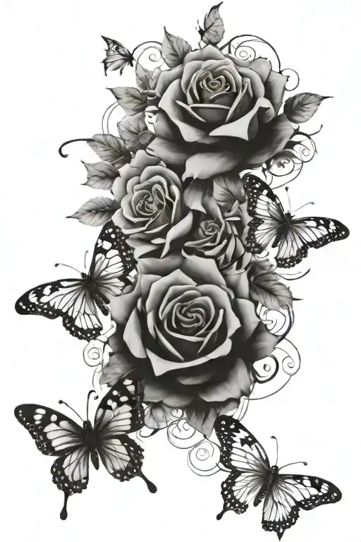 Bull Roses Butterflies