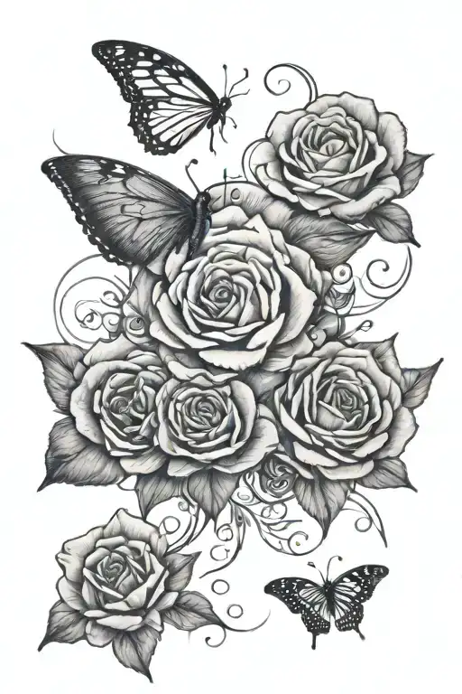 Taurus Bull Roses Butterflies