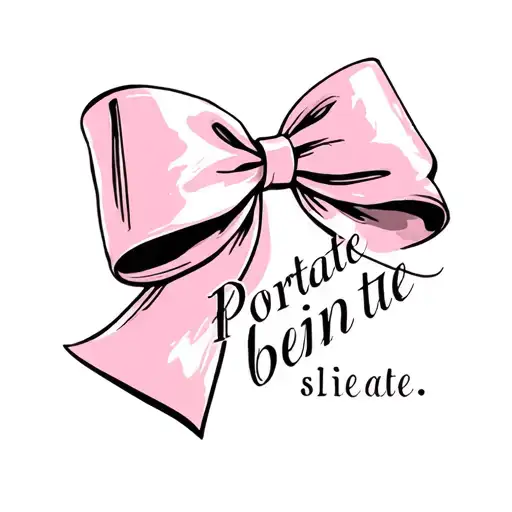 Pink Delicate Bow With Quote Portate Bien