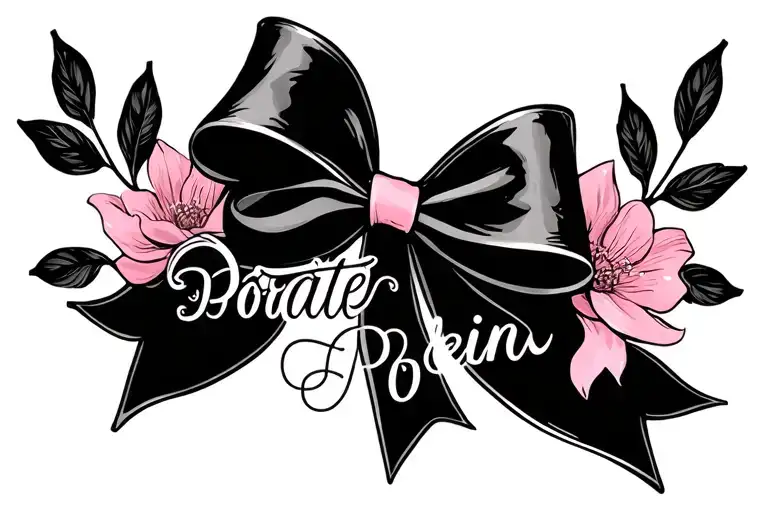 Pink Delicate Bow With Quote Portate Bien