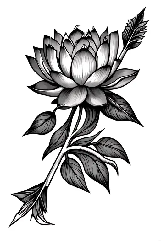 Lotus With Native American Arrow Piercing