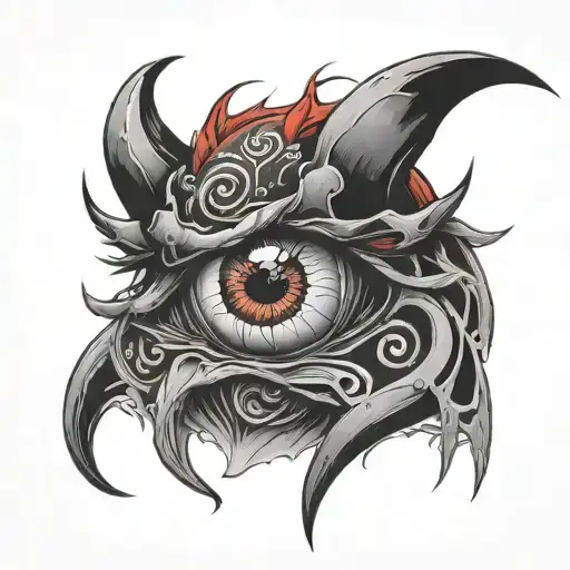 Demon Eyey Red And Black