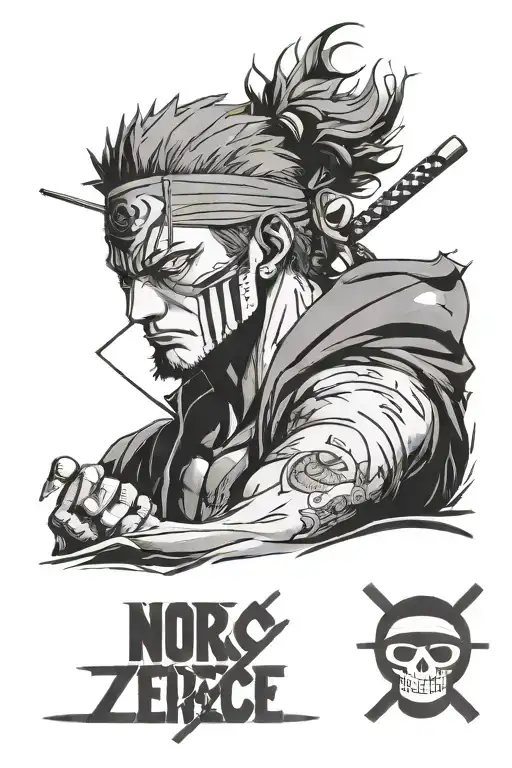 Minimalist One Piece Tattoo Zoro