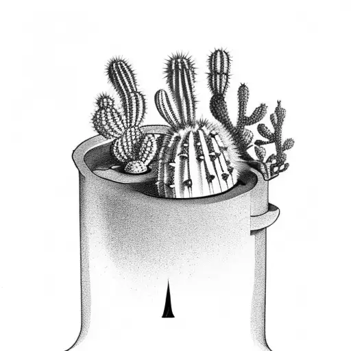 A Cactus With A Spade-shaped Shadow