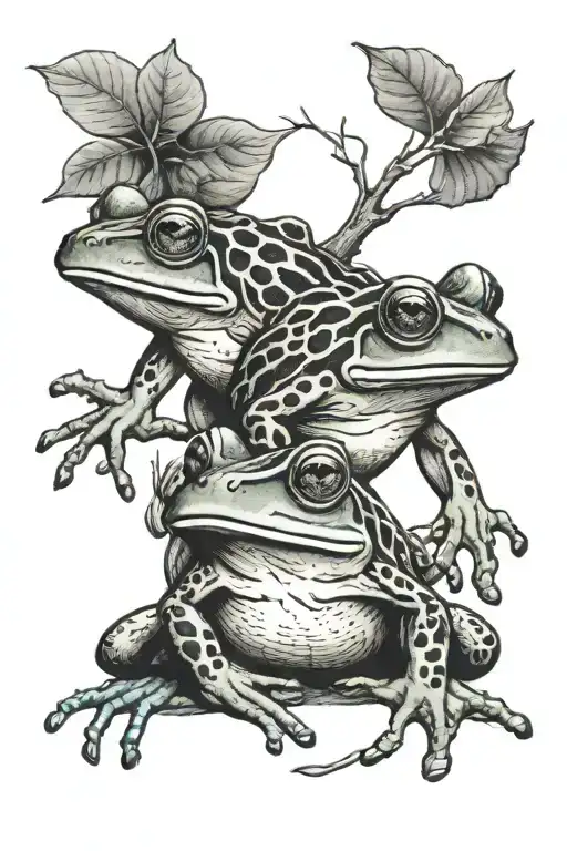 Two Frogs Holding Hands Who Are Madly In Love Walking Through The Forest