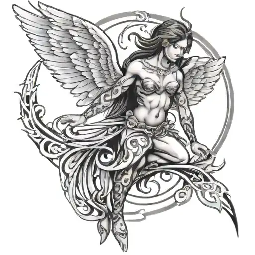 Tribal Tattoo Angel