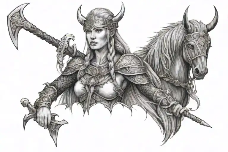 Freya Norse Goddes With Runas Viking