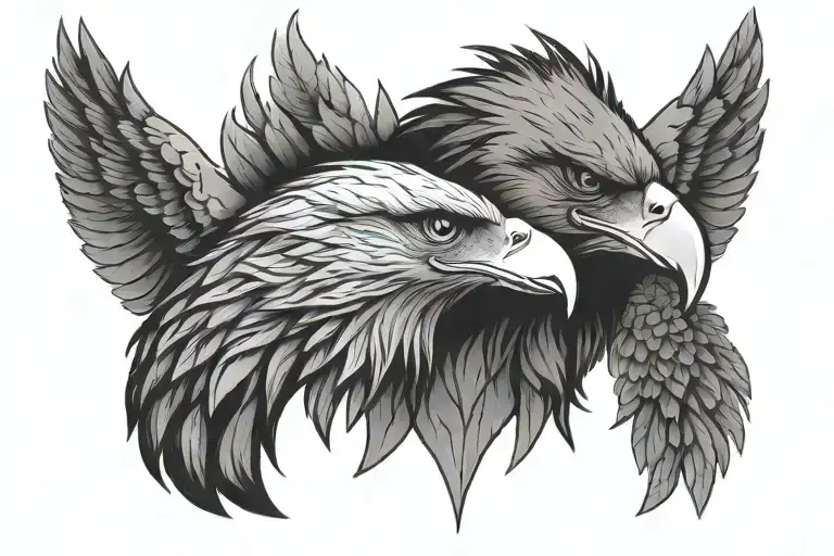 Eagle And Wolf Head