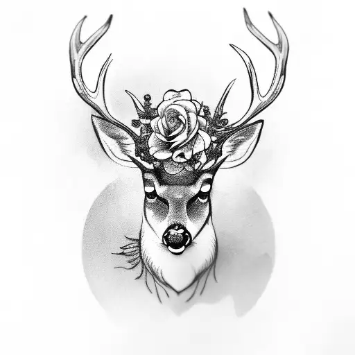 Deer With Rose Crown