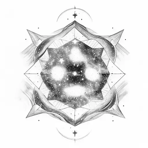 A Black-grey Tattoo Of A Galaxy With Each Zodiac Sign Represented By A Unique Constellation