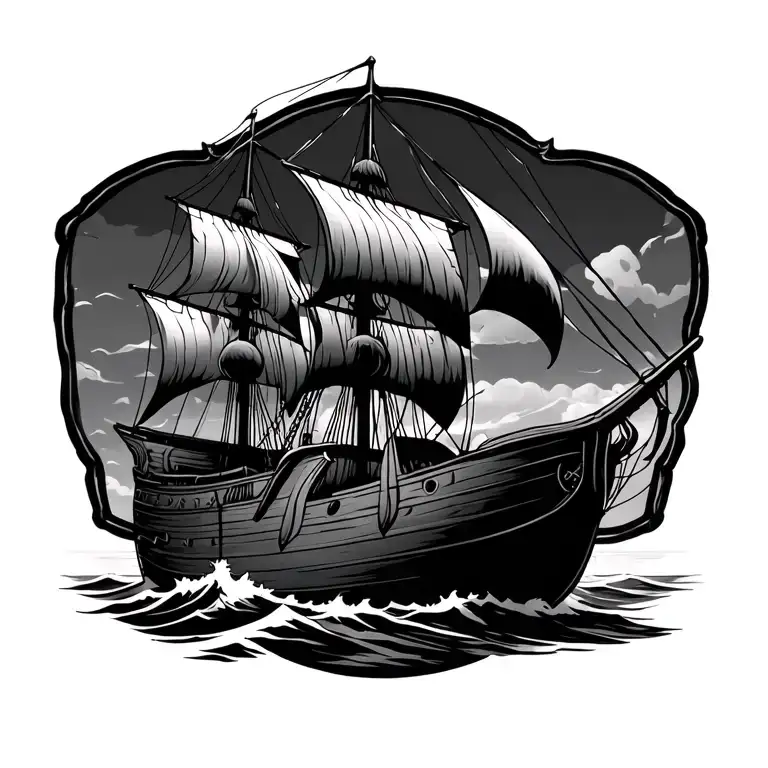 Viking Longship Sailing