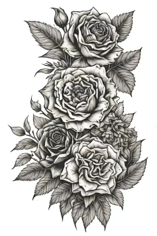 Bouquet With Carnation Honeysuckle Rose Lavender And Sunflower