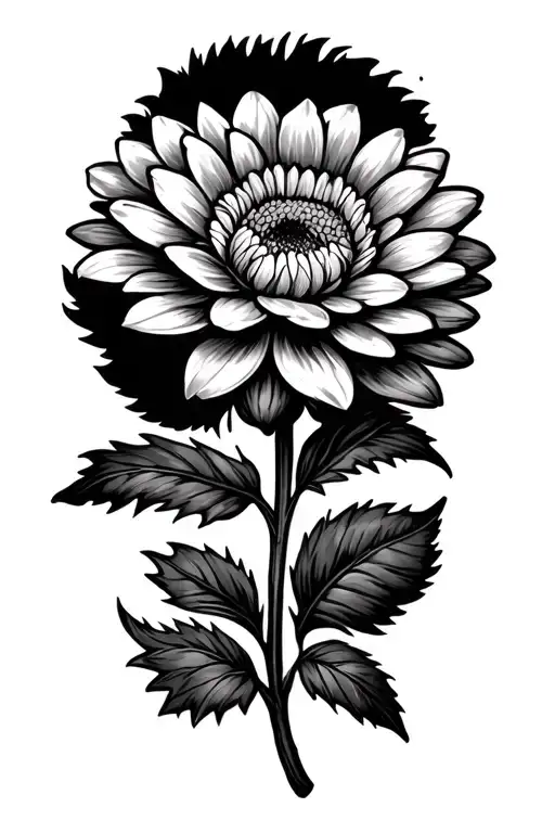 Chrysanthemum Flower And Name Santa Written As A Stem