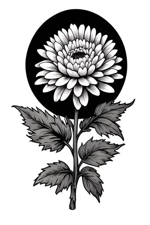 Chrysanthemum Flower And Name Santa Written As A Stem