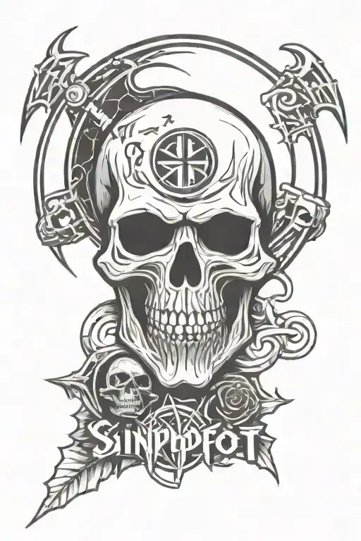 Slipknot Logo With Skull Surrounded