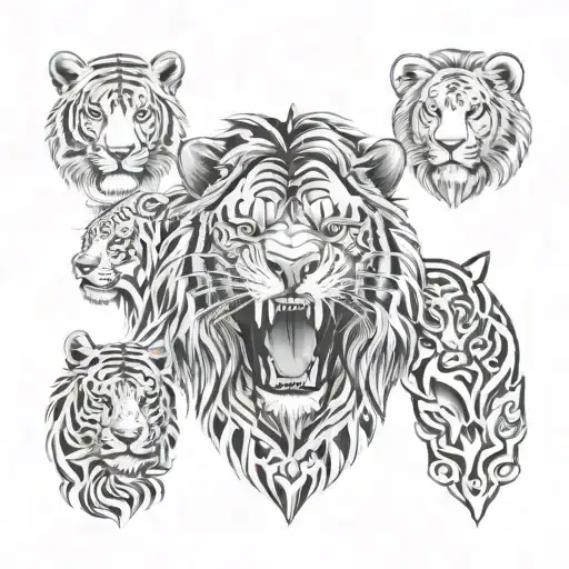 Lion Tiger And Bear Head