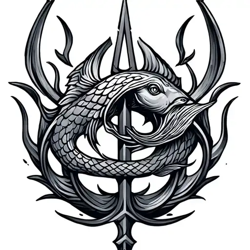Pisces Trident Symbol