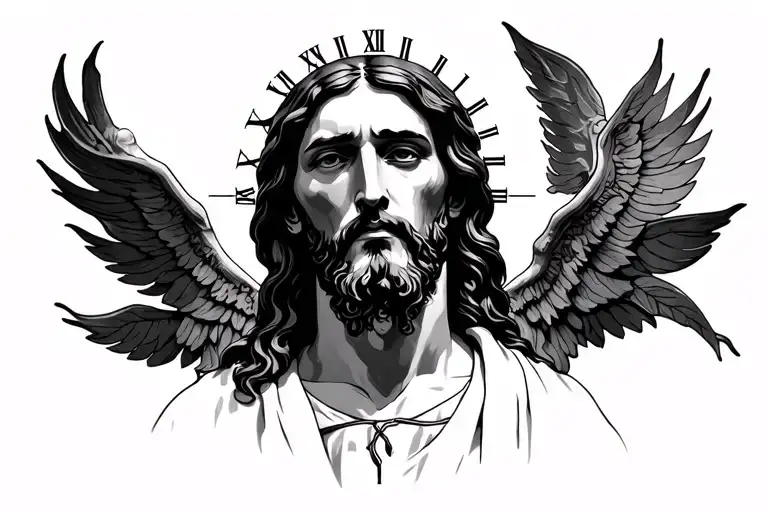 Jesus In A Ourglass Of Time Waits