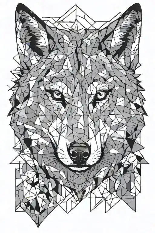 Lone Wolf Head Geometric Background
