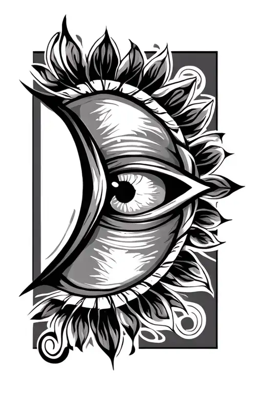 Traditional Turkish Evil Eye Tattoo Design In The Style Of Chicano