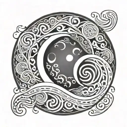 Moon Maori Waves