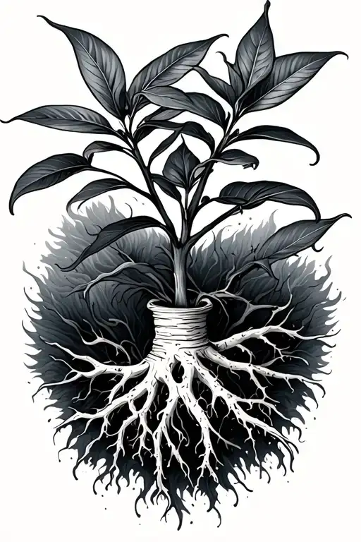 Plant Growing From Root